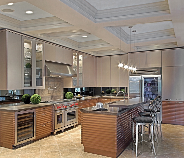 Set for the kitchen with a rippled facade in Contemporary Polish Comp