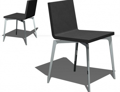 Chair with metal frame upholstered in leather Nika, Lema