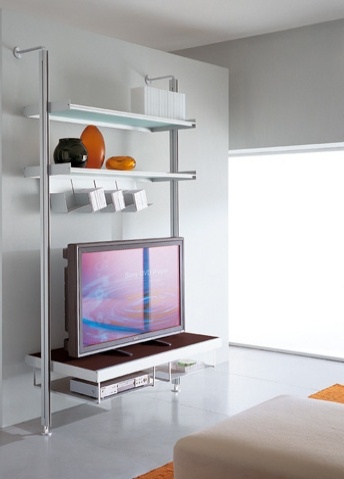 Stand for TV on the aluminum frame of 400 Vertical Longhi