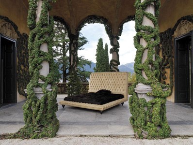 Bed with upholstered headboard Piazza Grande, Mascheroni
