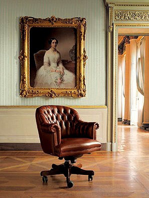 Chair office swivel leather upholstered Admiral, Mascheroni