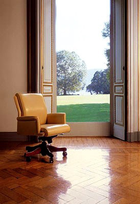 The chair of the working rotating leather upholstered VIP / J Mascheroni