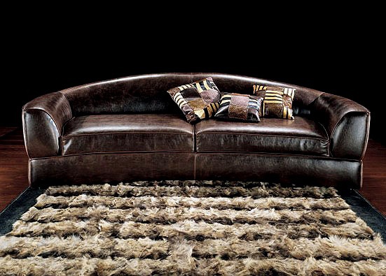 Sofa in leather upholstery, GRANKIDANE - Smania