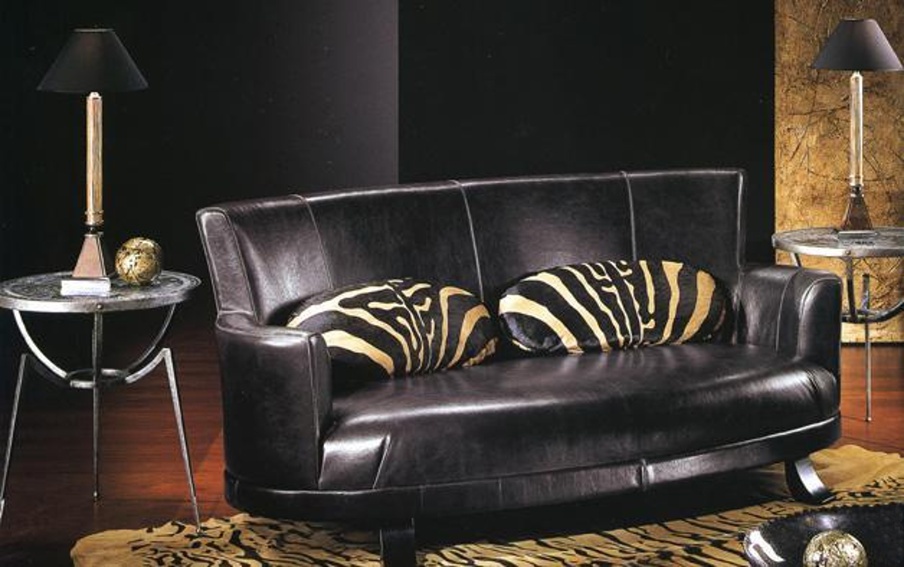Sofa in leather upholstery Hambo, SMANIA