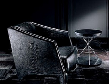 Chair in leather upholstery, JEANETTE - SMANIA