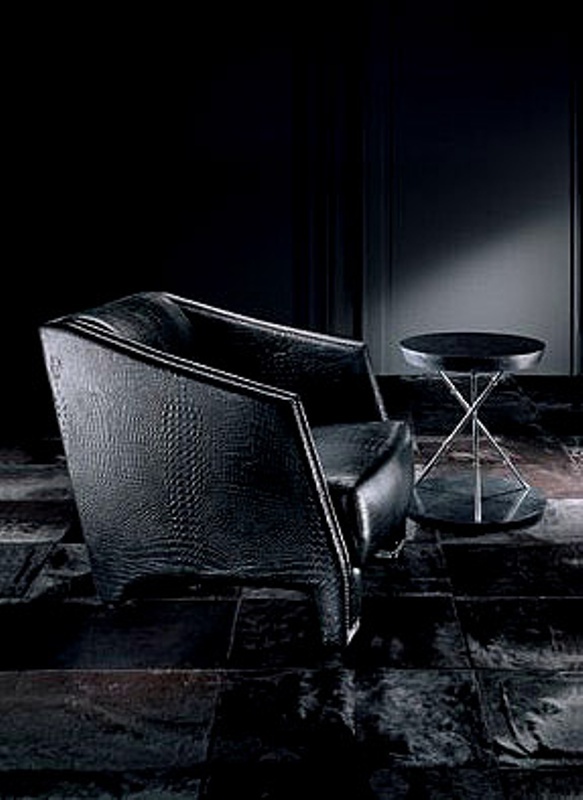 Chair in leather upholstery, JEANETTE - SMANIA