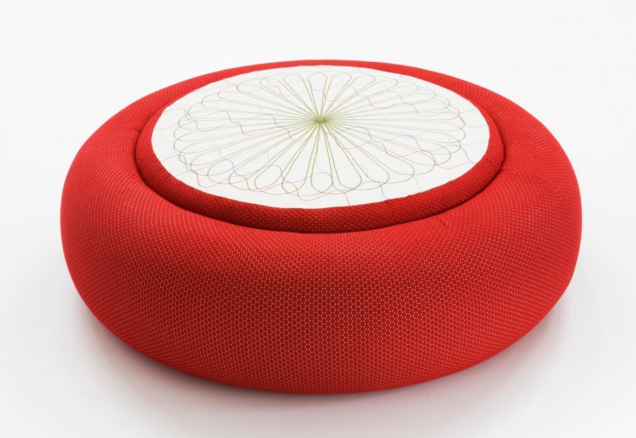 Pouf upholstered in fabric Donut, Moroso