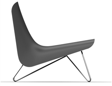 Deck chair on metal legs fabric upholstered Parabola, Moroso