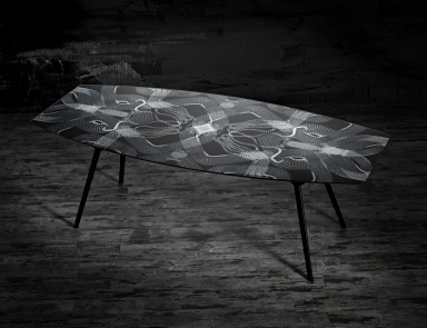 Table with glass top Pylon Chain Glam, Moroso