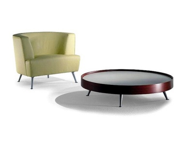 Desk on a frame of beech with glass top Jules, Moroso