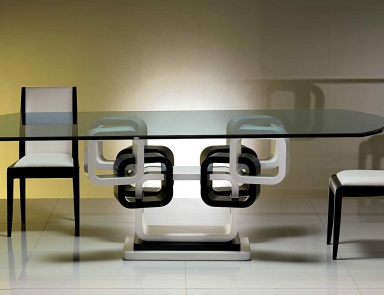 Dining table with glass top TA39K, Carpanelli