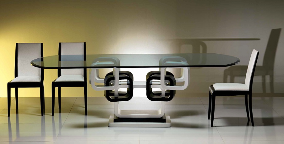 Dining table with glass top TA39K, Carpanelli