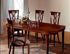 Sliding dining table solid wood T492, Carpanelli