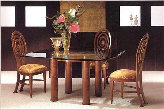 Dining table with crystal countertops TA12, Carpanelli