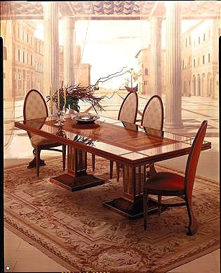 Sliding dining table solid wood TA27, Carpanelli