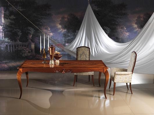 Dining table sliding on a frame of solid walnut TA33, Carpanelli