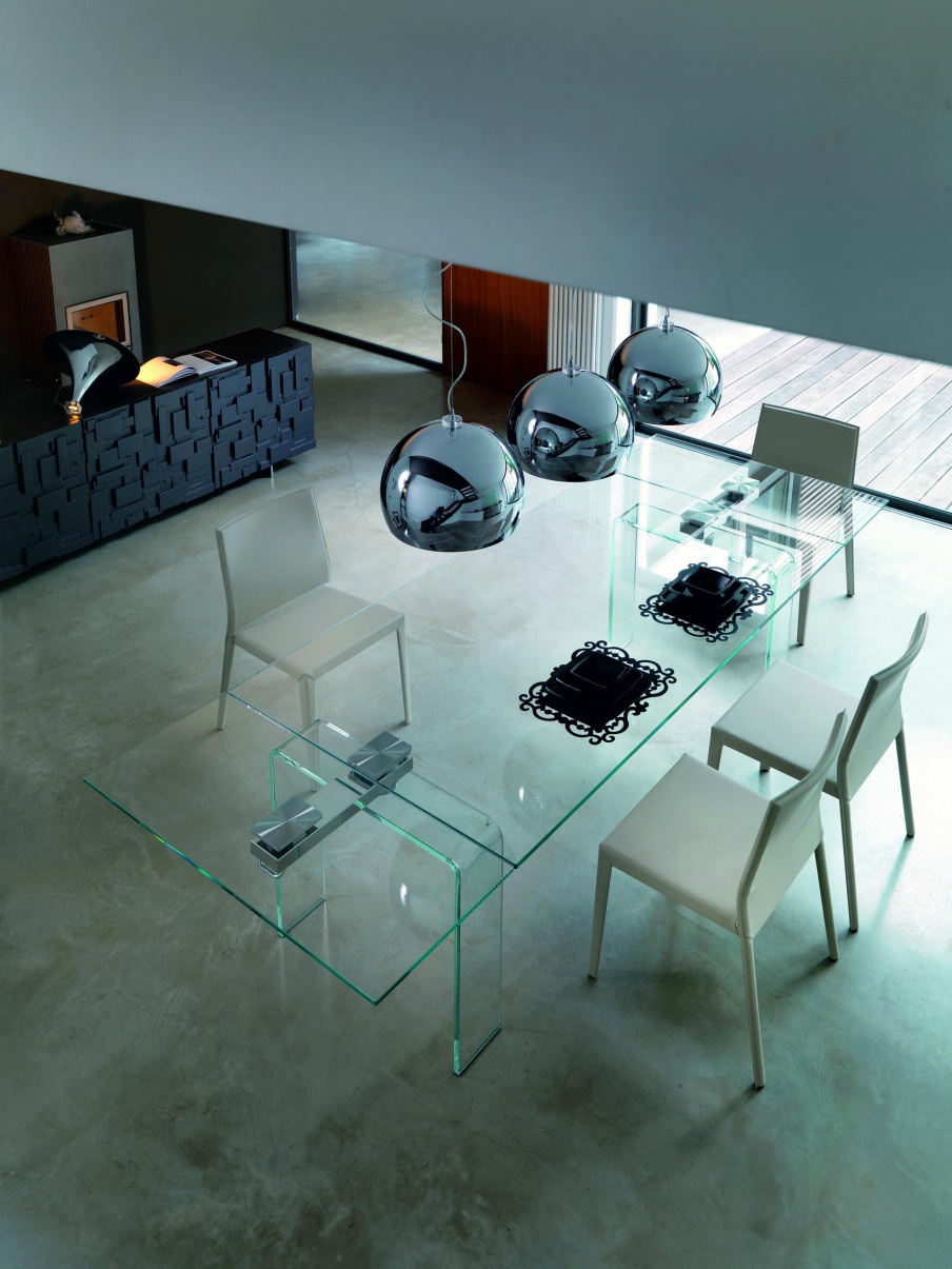 Dining table sliding glass Azimut, Cattelan Italia