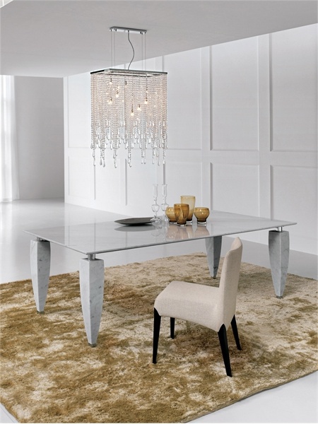 Dining table made of white Carrara marble Cervino, Cattelan Italia