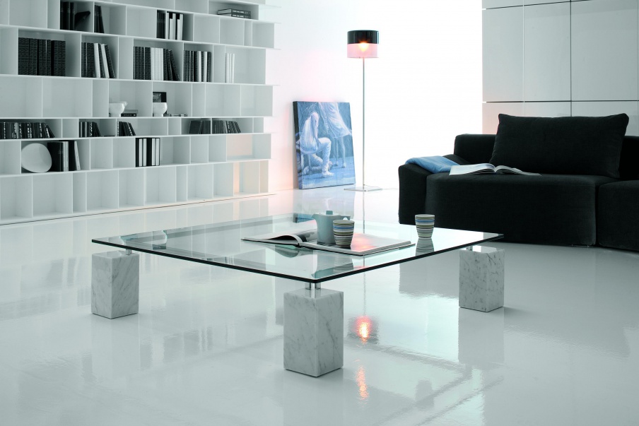 Coffee table made of marble with glass top Dielle, Cattelan Italia