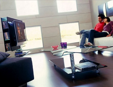 Coffee table on wheels glass Icaro, Cattelan Italia