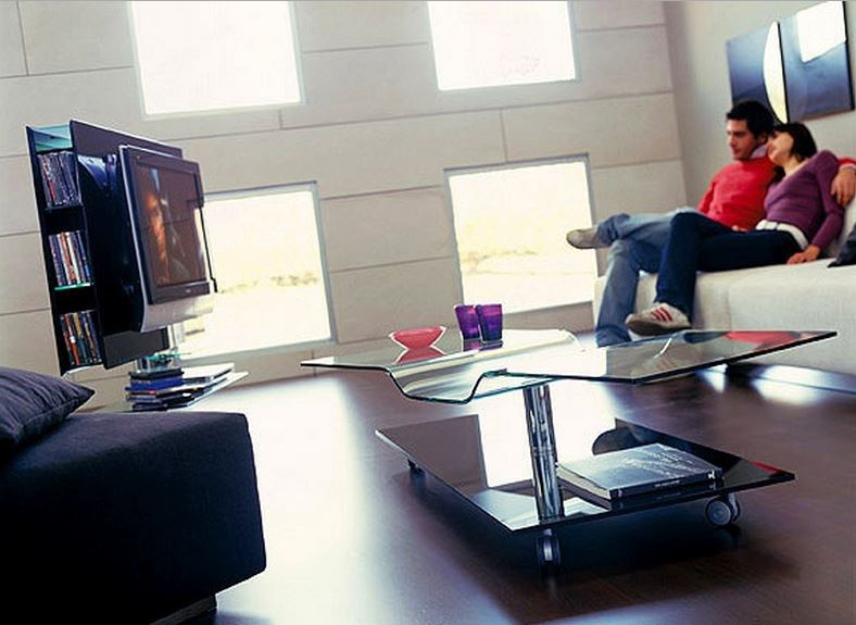 Coffee table on wheels glass Icaro, Cattelan Italia