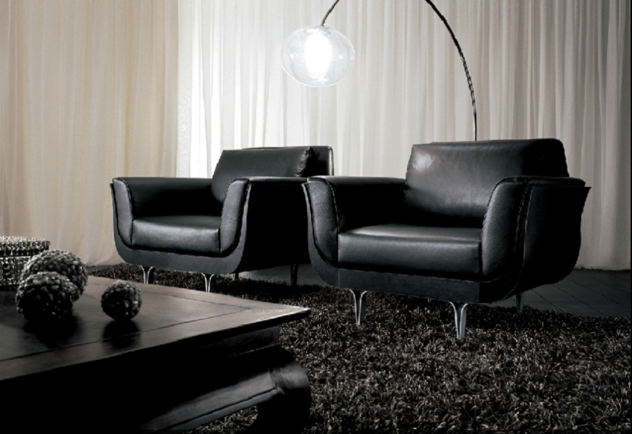 Armchair upholstered in leather Brera, i4Mariani