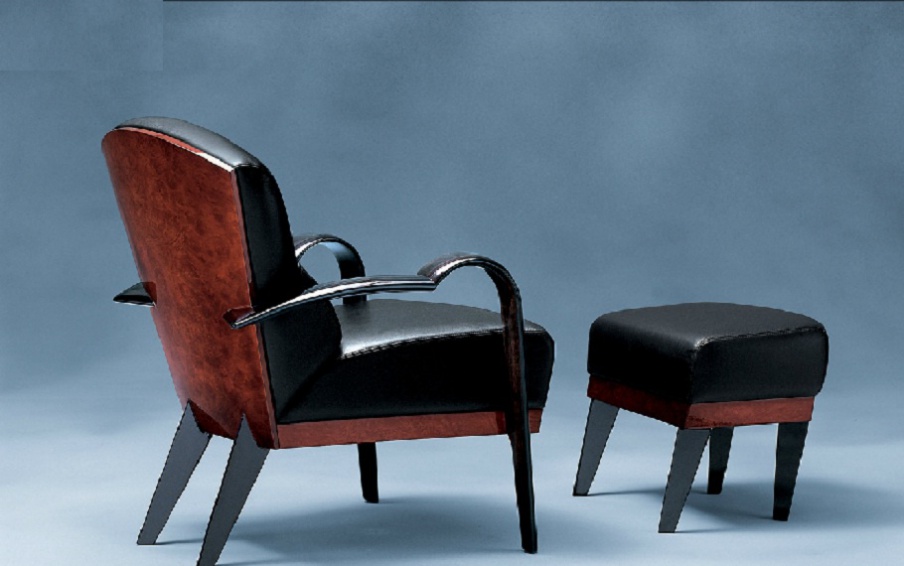 Chair beech frame upholstered in leather Gertrude, i4Mariani