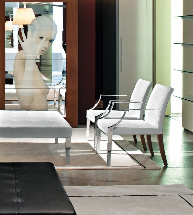 Chair in leather upholstery Monseigneur, Driade