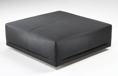 Pouf frame solid wood leather upholstered JR12, Matteograssi