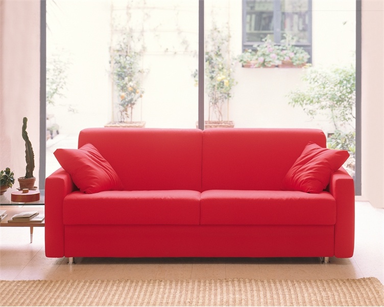 Sofa bed in steel frame fabric upholstered Lampo by Milano Bedding