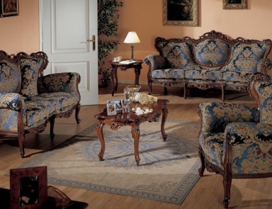 Sofa on a frame of solid wood covered with a cloth 3115 / 3116, Modenese Gastone