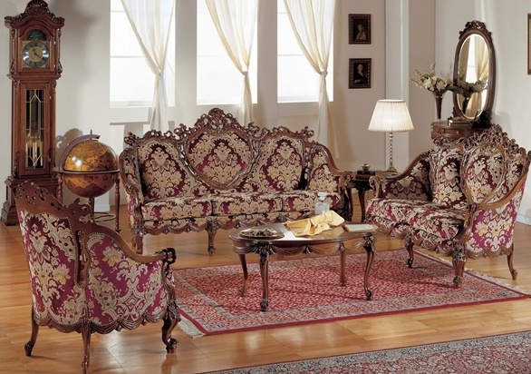 Sofa on a frame of solid wood covered with a cloth 3122 / 3123, Modenese Gastone