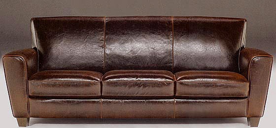 Three-seater sofa upholstered in leather Aspen, Natuzzi