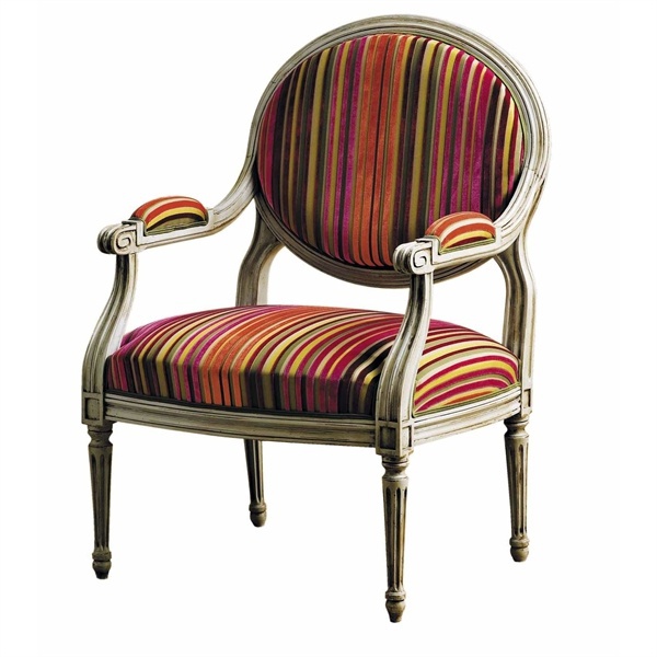 A chair on a frame of solid beech upholstered Adam Roche Bobois