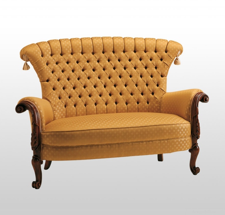 Two-seater sofa on a frame of solid wood Gregorio, Volpi