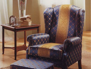 Chair BRIGIDA, Mario Galimberti (armchair with pouf)