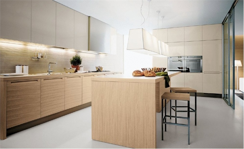 Set for the kitchen in veneer finish Minimal, Varenna