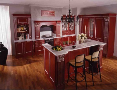 Set for the kitchen with carved decoration Tomassi, Solaria