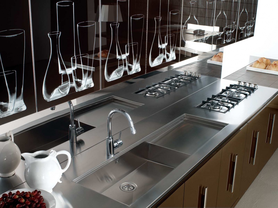 Kitchen set with retractable Desk Etna, Rossana