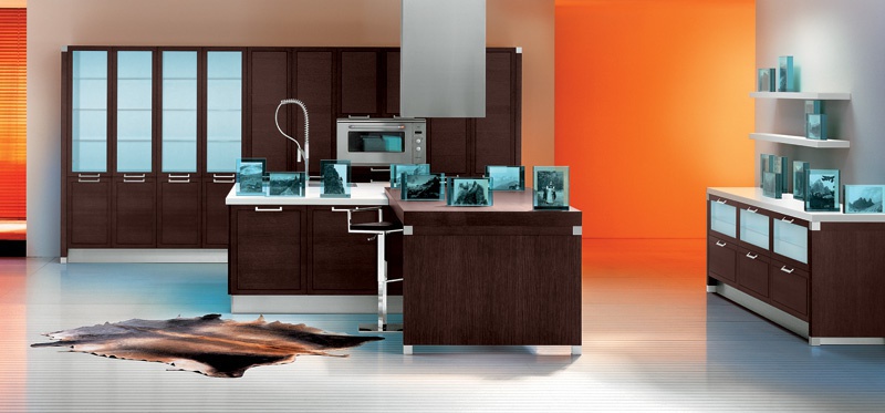 Set for the kitchen with glazed fa?ades Santa Fe, Comprex