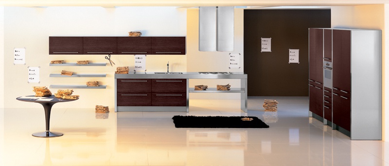 Set for the kitchen with a steel finish Panama, Comprex