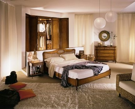 Bed with high headboard Duse, Moletta Mobili