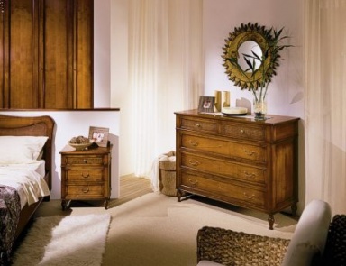 A chest of drawers made of natural wood cherry Duse, Moletta Mobili