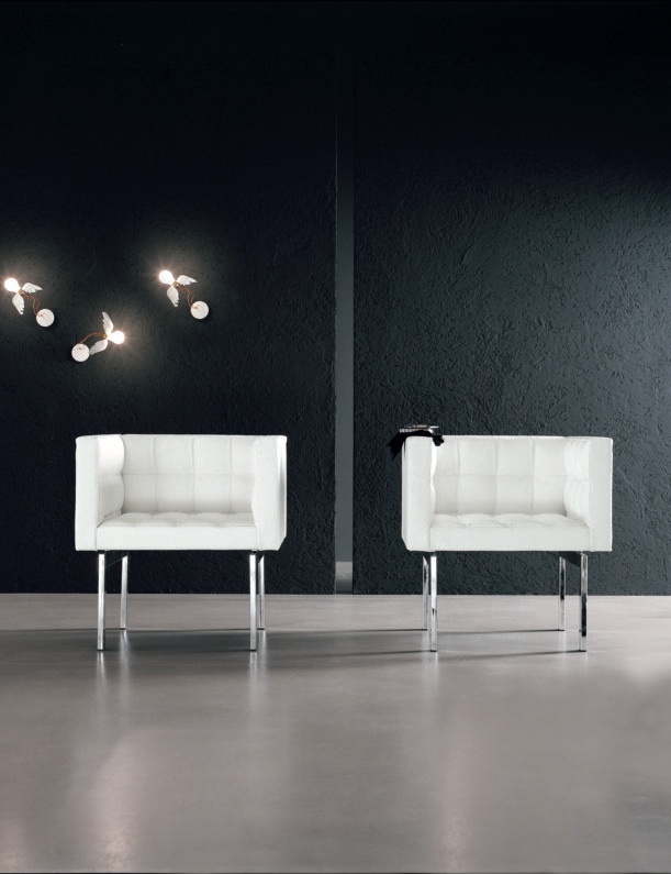 Armchair, upholstery leather or textile, Boss, Alivar