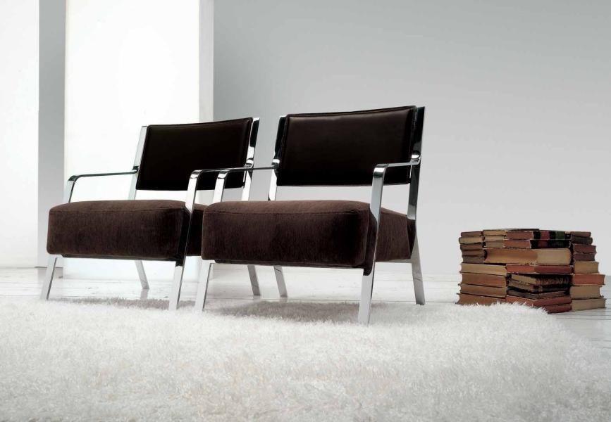 The steel chair upholstery leather or textile Lolly, Alivar