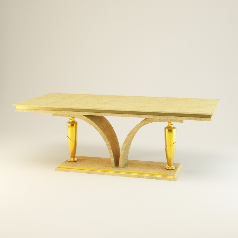 Dining table made of solid wood of The Palm, Turri