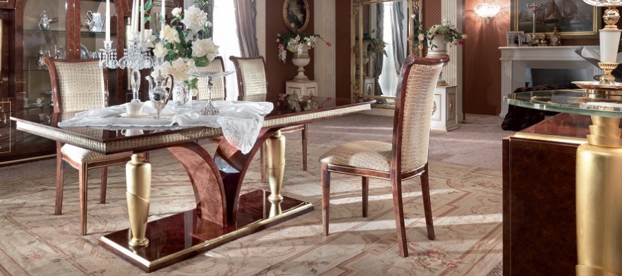 Rectangular dining table made of solid wood of The Palm, Turri