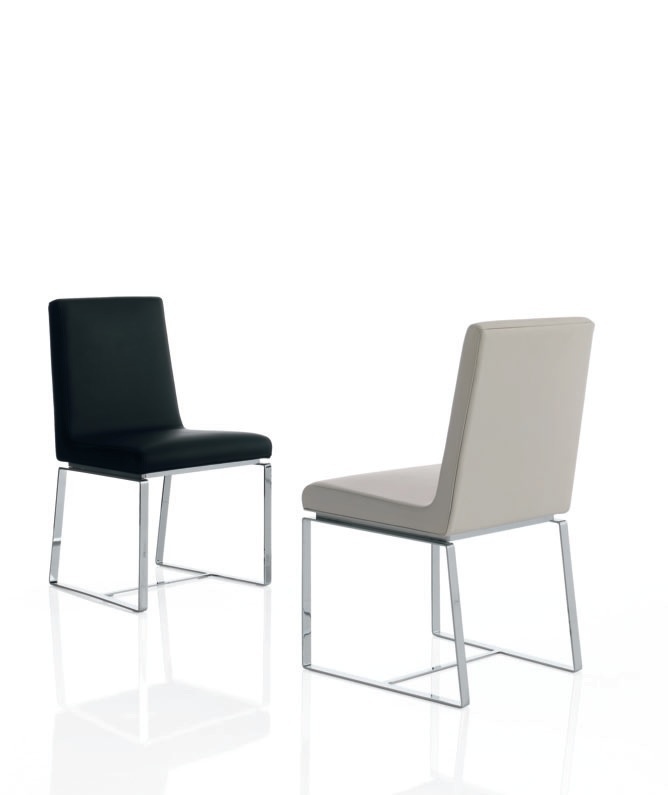Chair steel upholstered in leather Axia, Alivar
