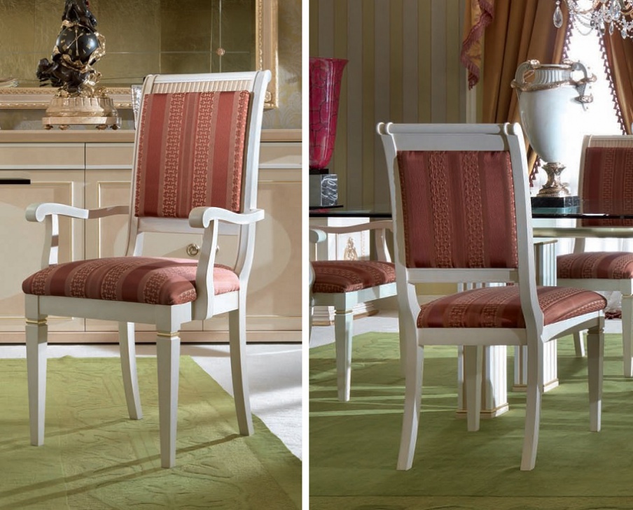 Chair solid wood upholstered fabric Exedra, Turri