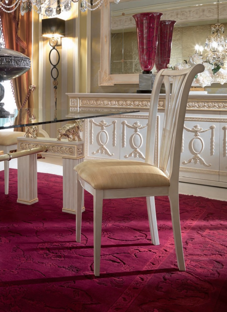 Chair solid wood upholstered Exedra Gold, Turri